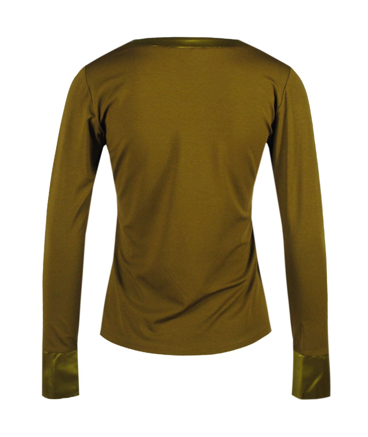 Shirt Satinbesatz Doris | oliv