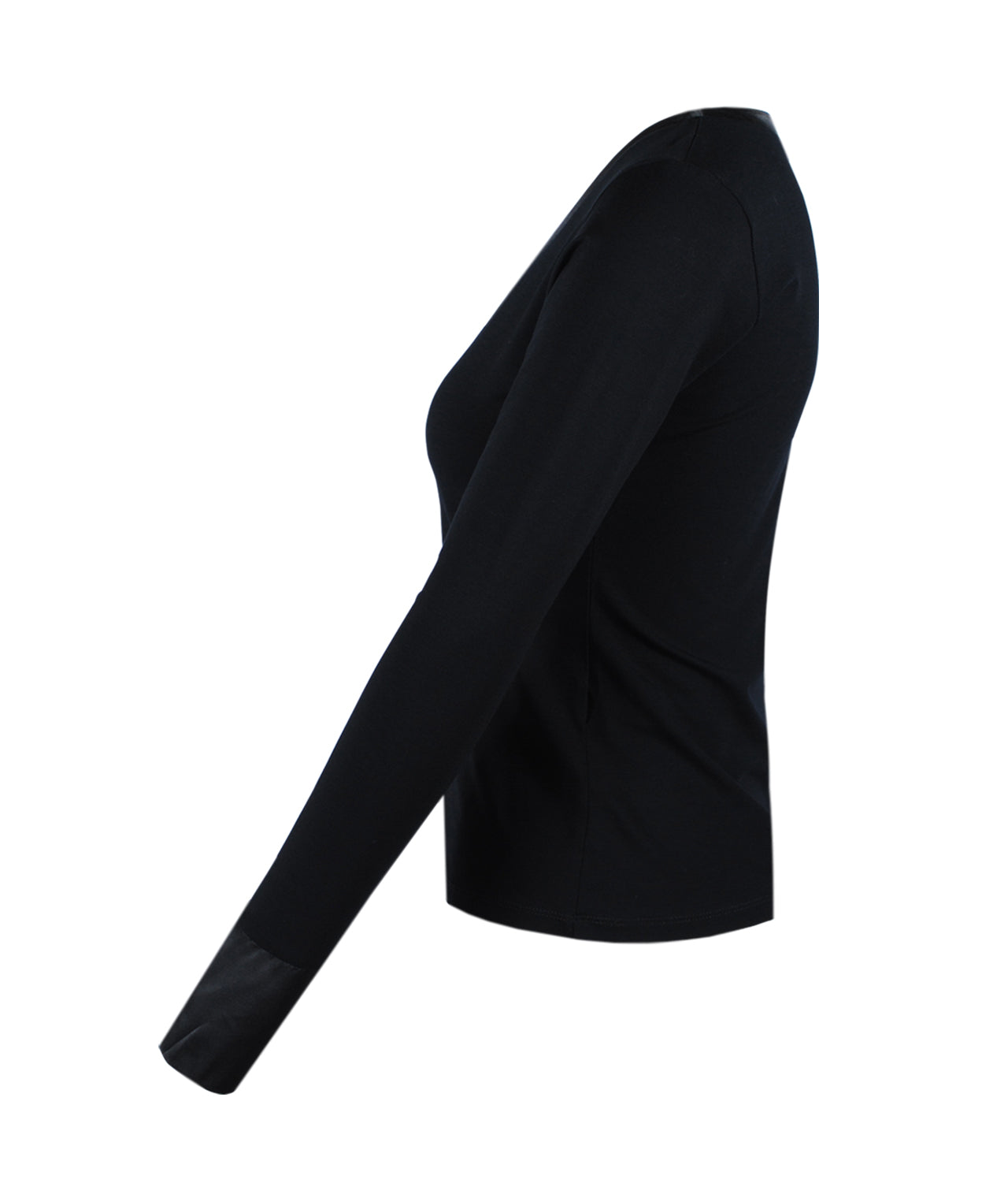 Shirt Satinbesatz Doris | schwarz