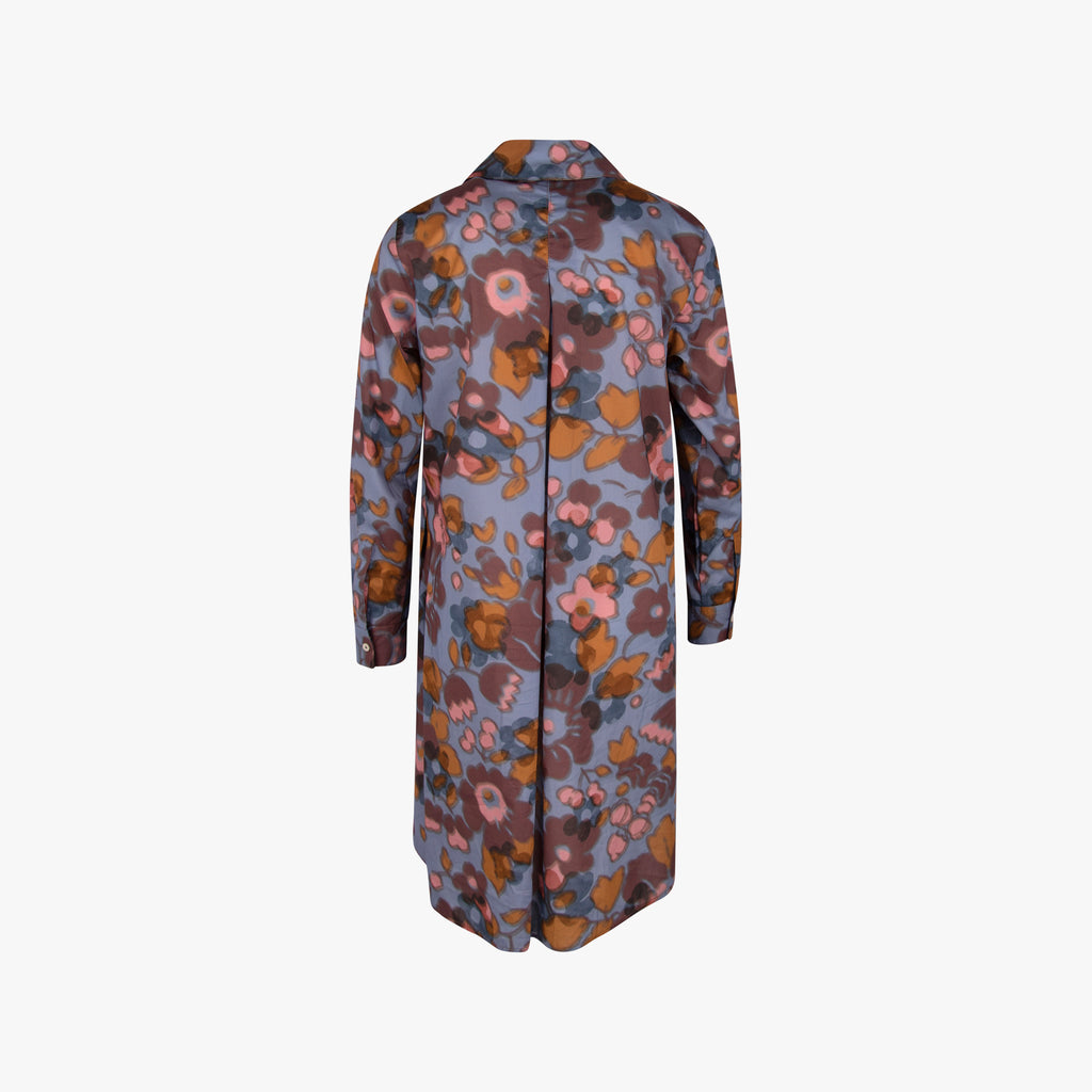 Kleid Libertyprint | blau-braun-weiß