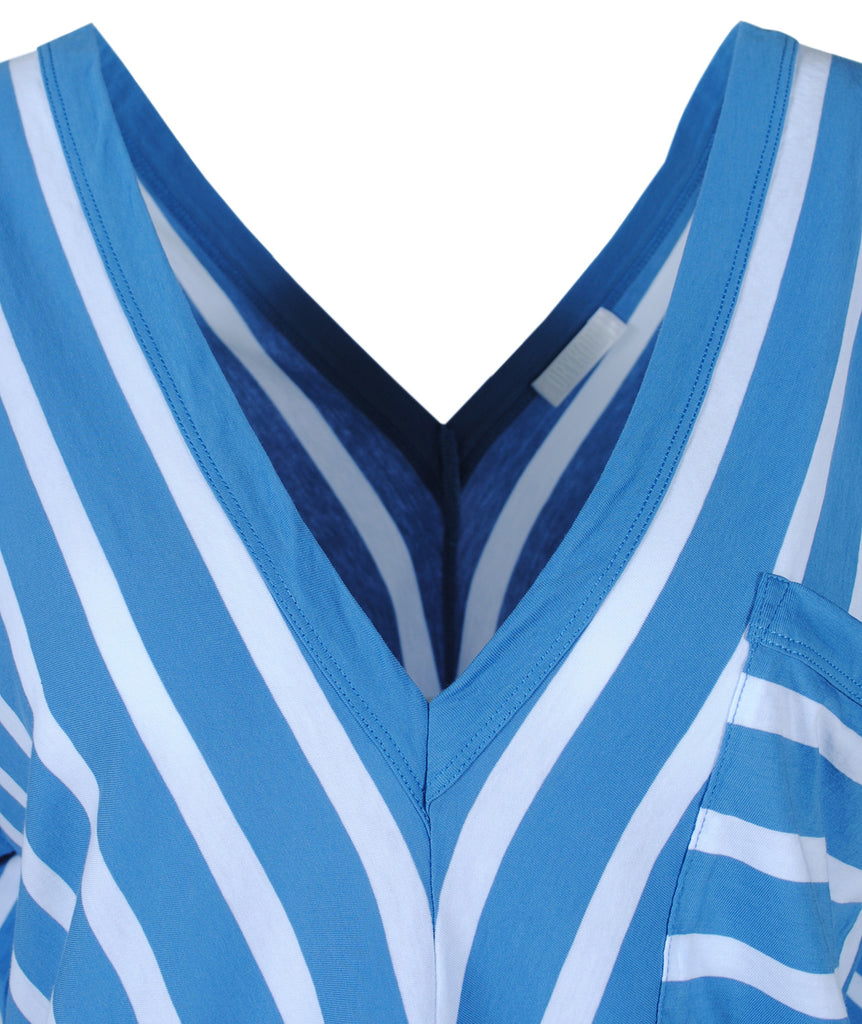 V2-Shirt Streifen | blau