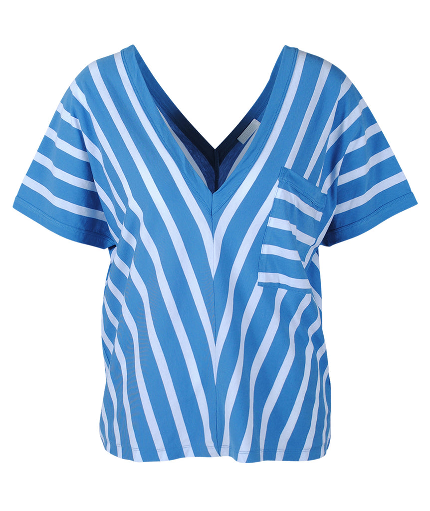 V2-Shirt Streifen | blau