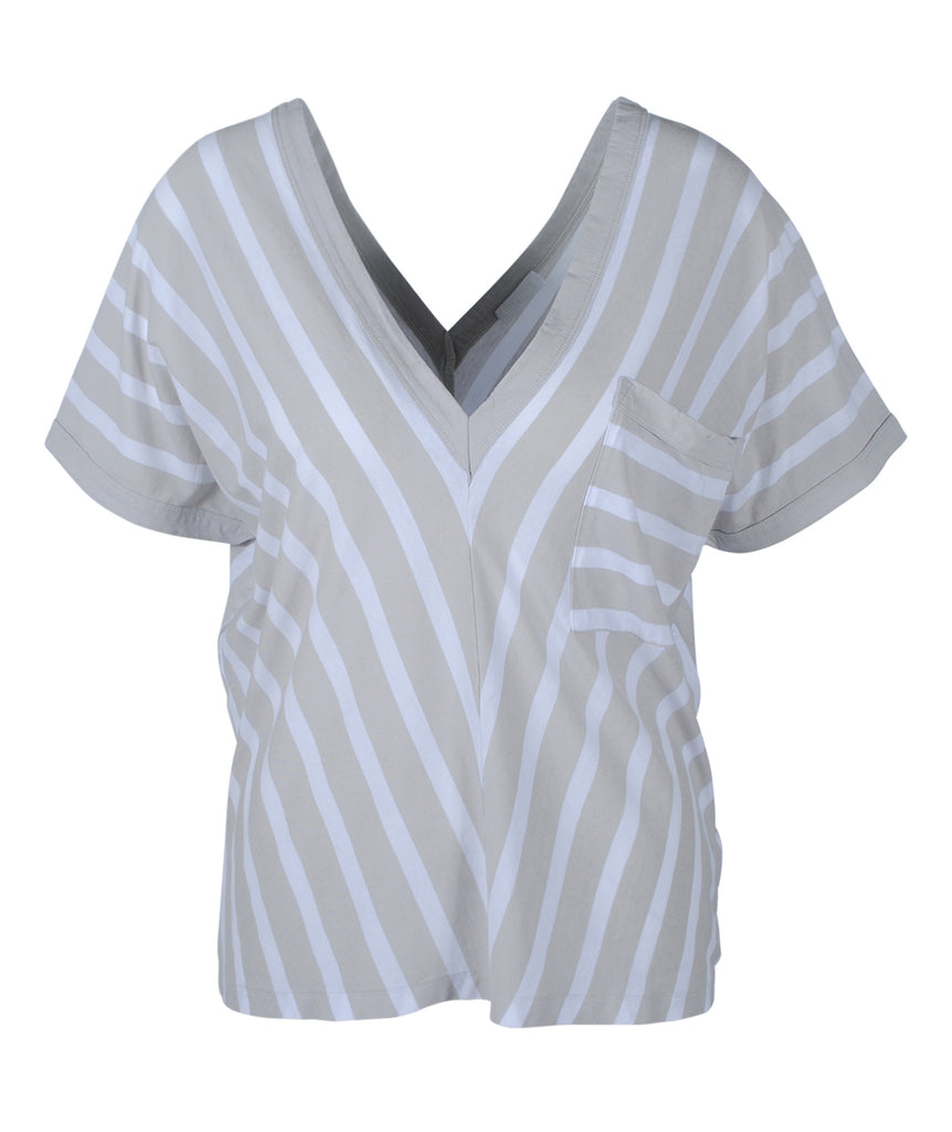 V2-Shirt Streifen | grau