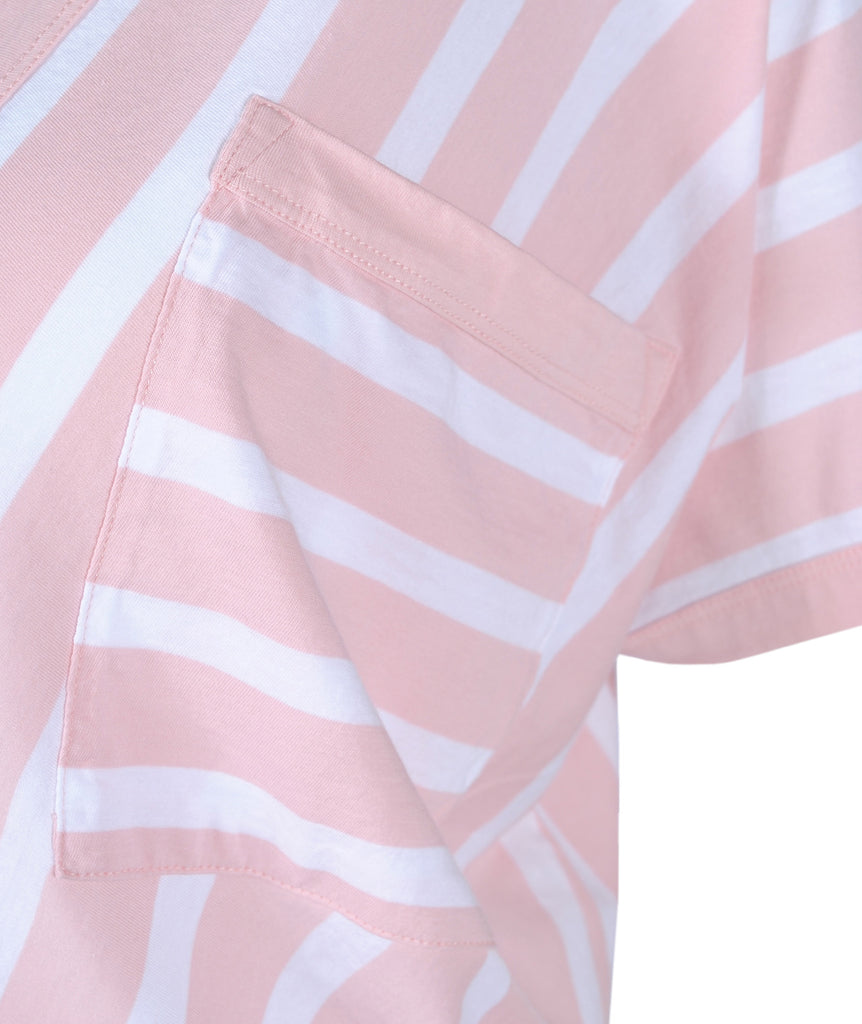 V2-Shirt Streifen | rose