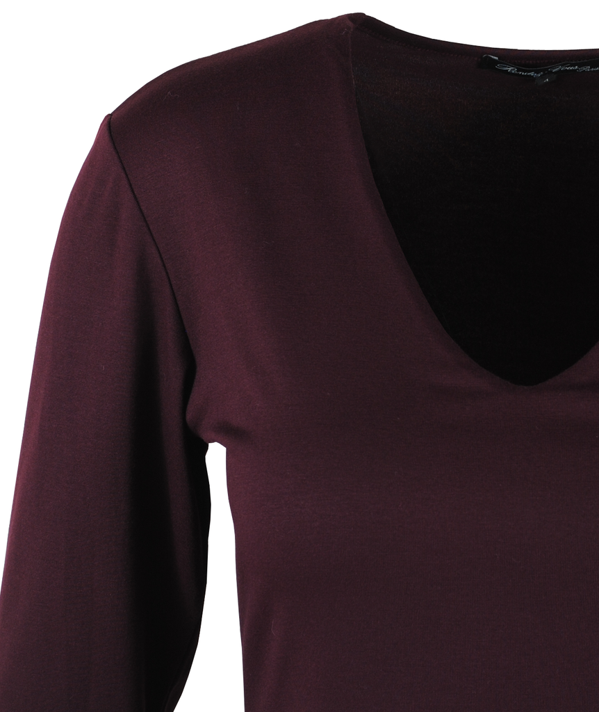 V-Shirt Sylvia 1/1 Arm | bordeaux
