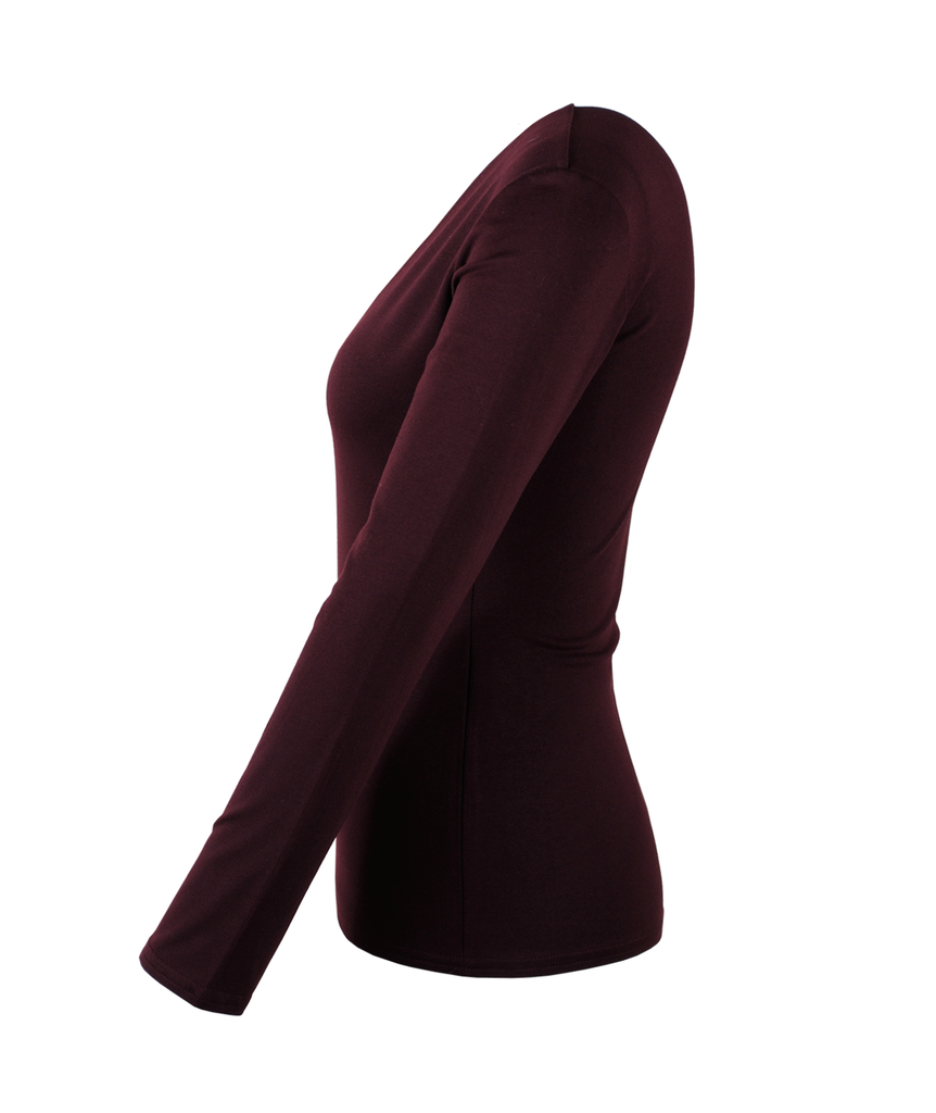 V-Shirt Sylvia 1/1 Arm | bordeaux