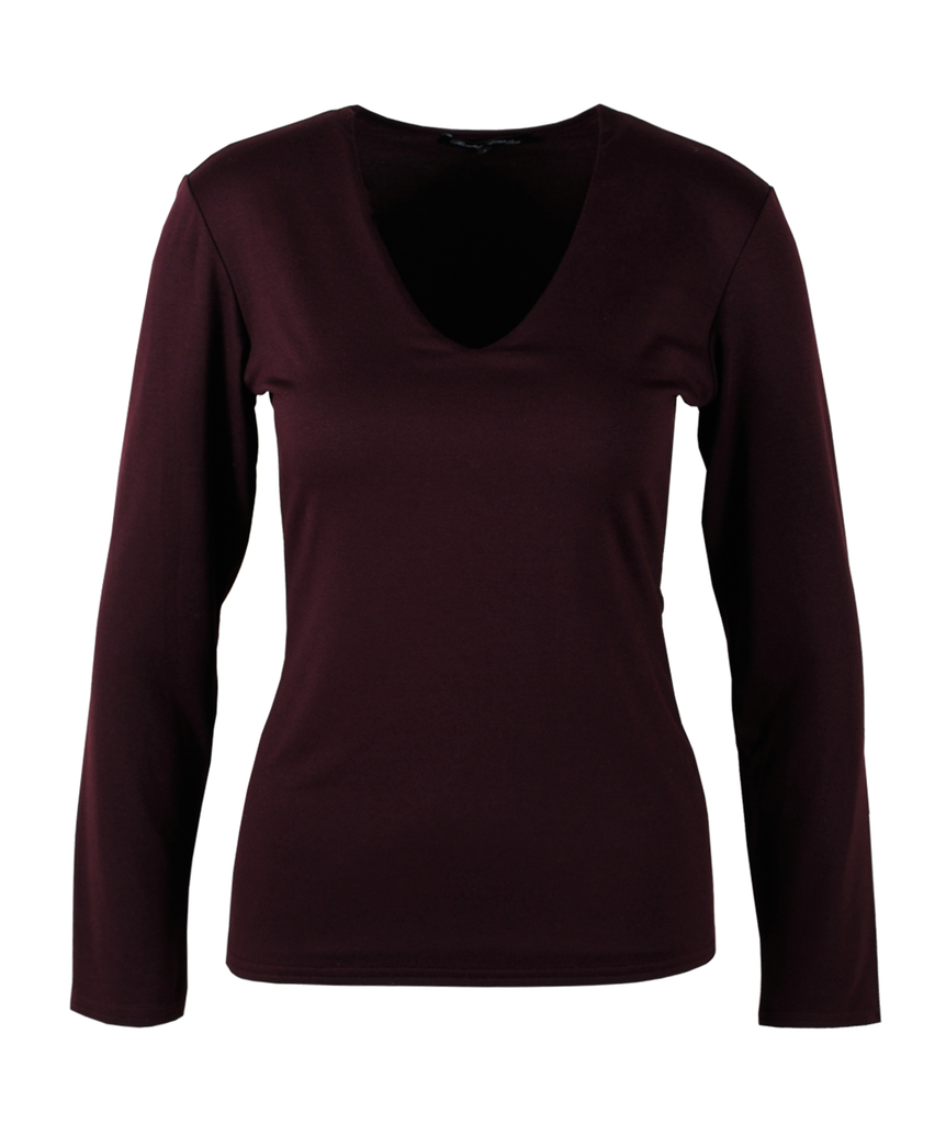 V-Shirt Sylvia 1/1 Arm | bordeaux