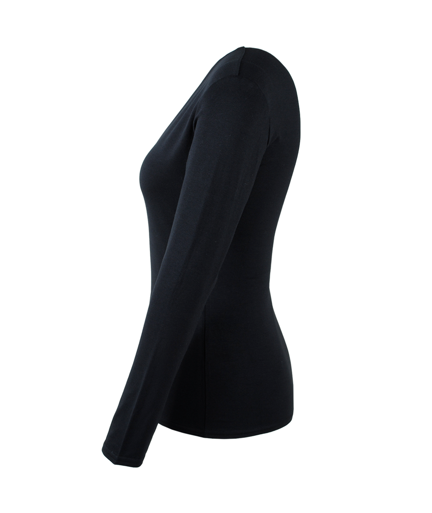 V-Shirt Sylvia 1/1 Arm | schwarz