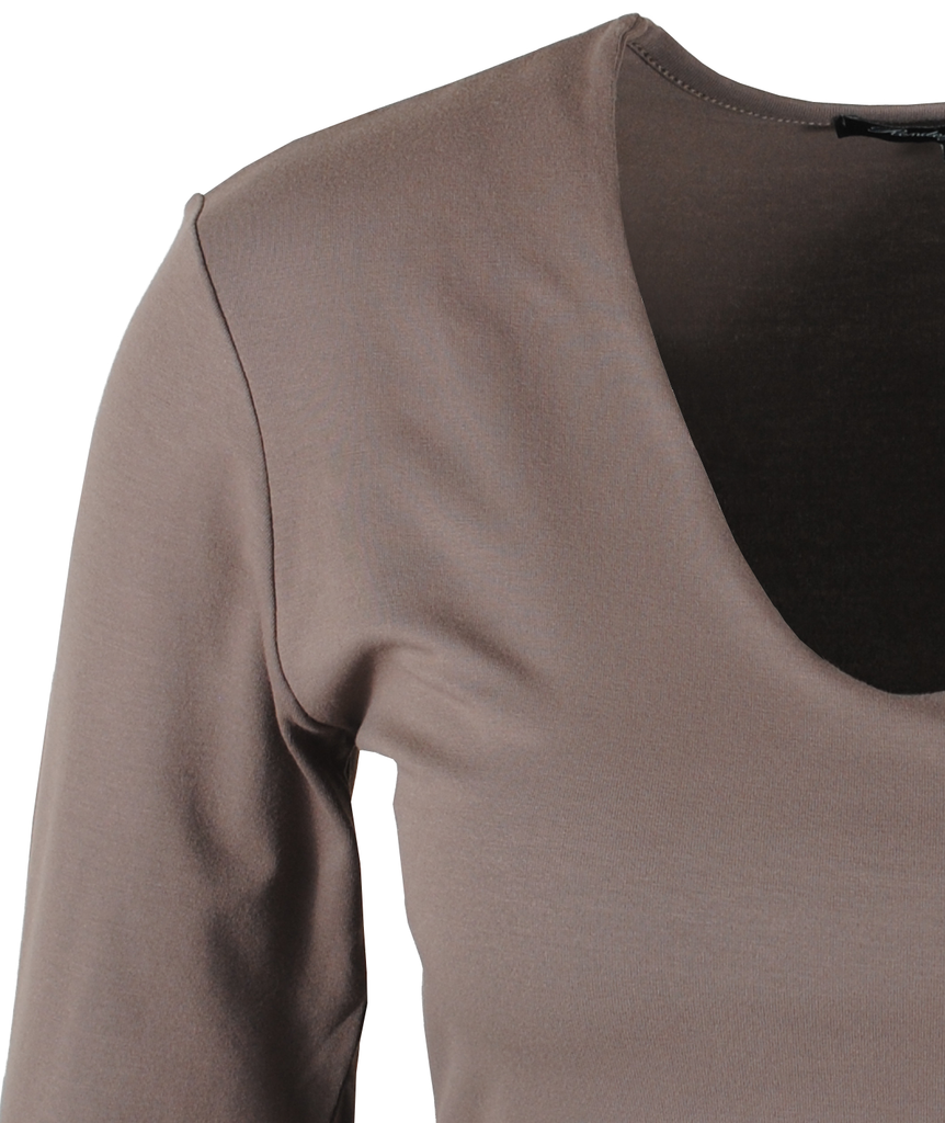 V-Shirt Sylvia 1/1 Arm | taupe
