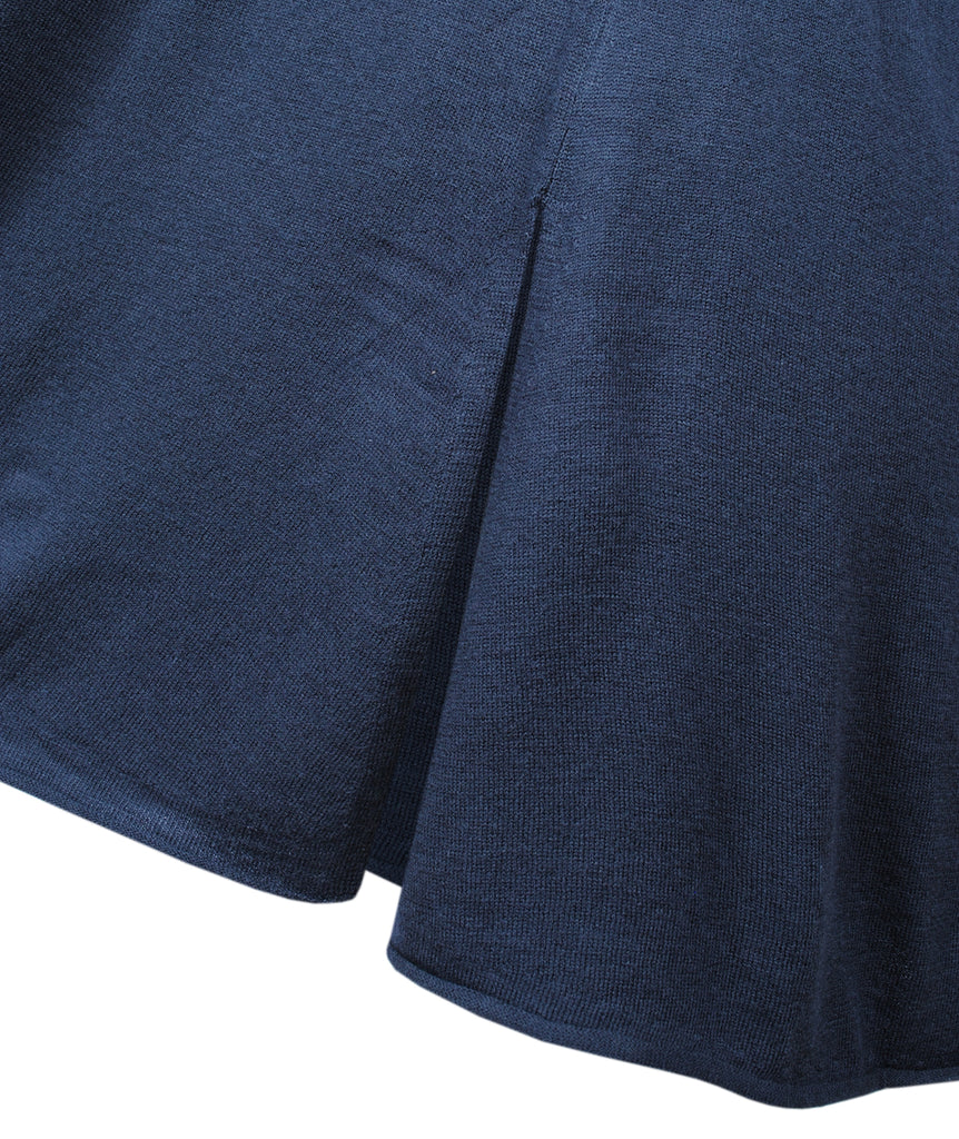 V-Pulli Feinstrick lang | graublau