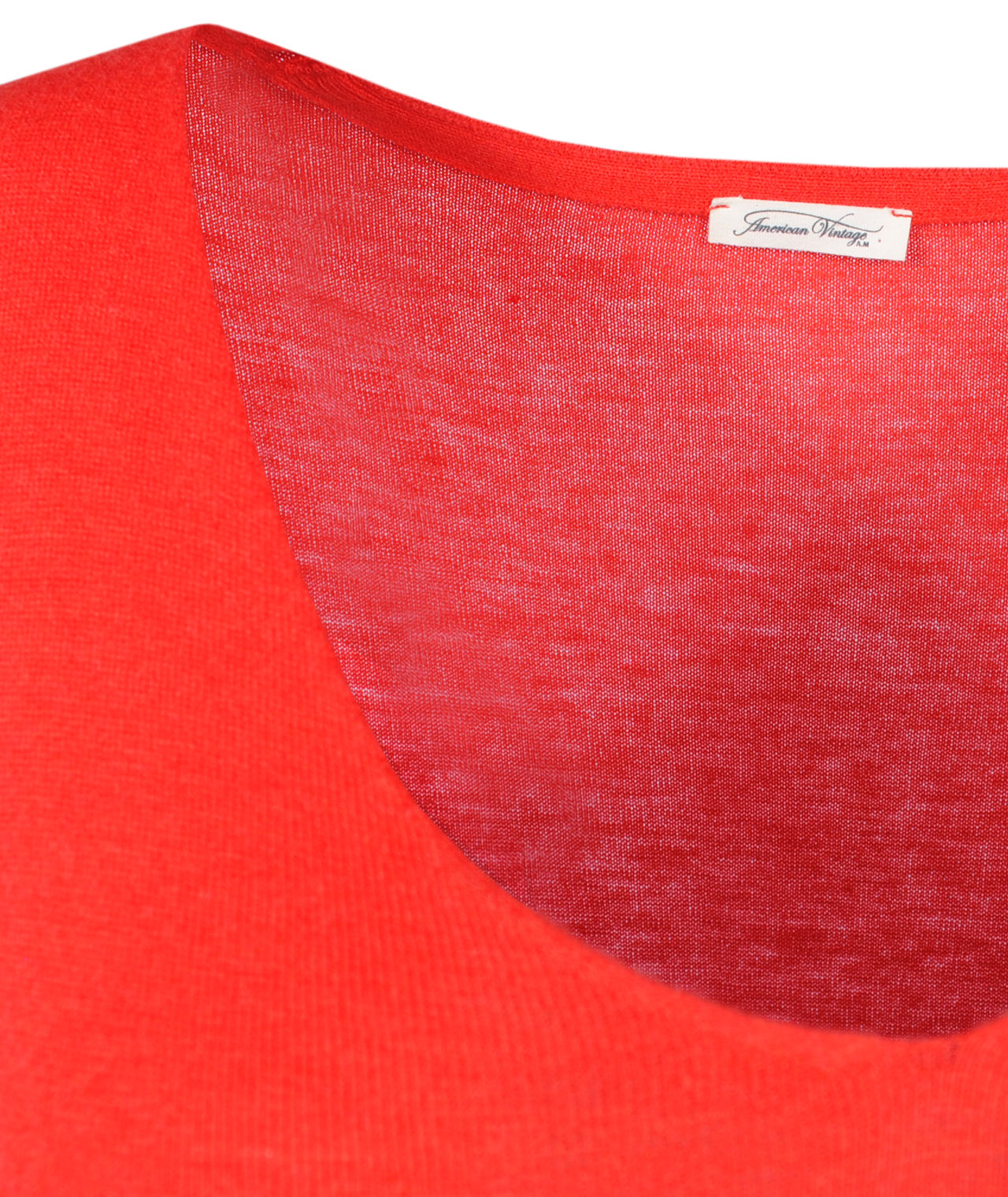V-Pullover Feinstrick | red