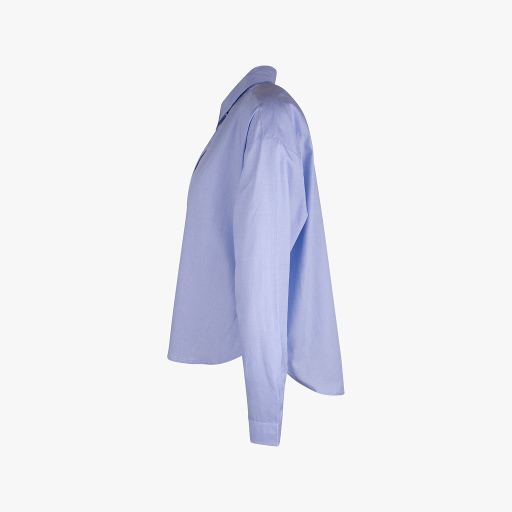 Bluse Fil á Fil uni | hellblau