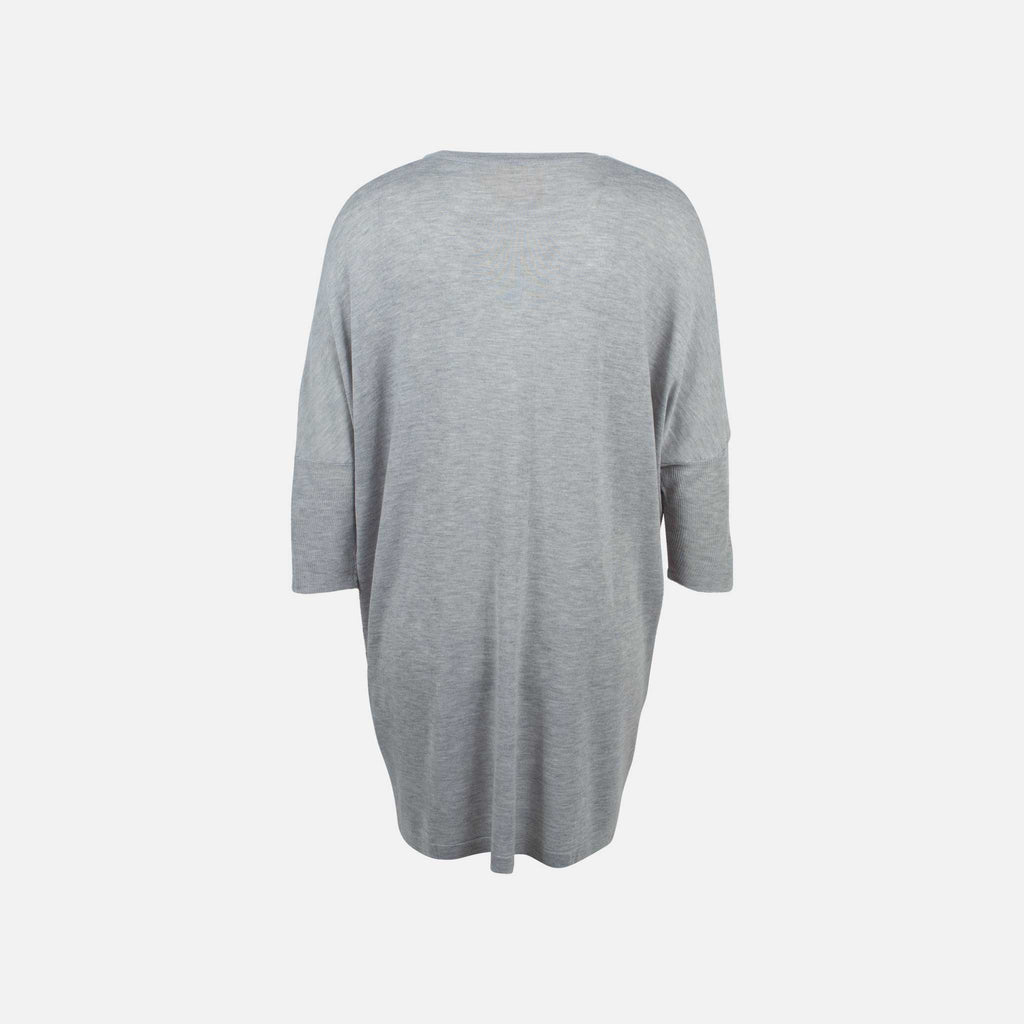 Absolut Cashmere, Cardigan lang Bamboo hinten | graumelange