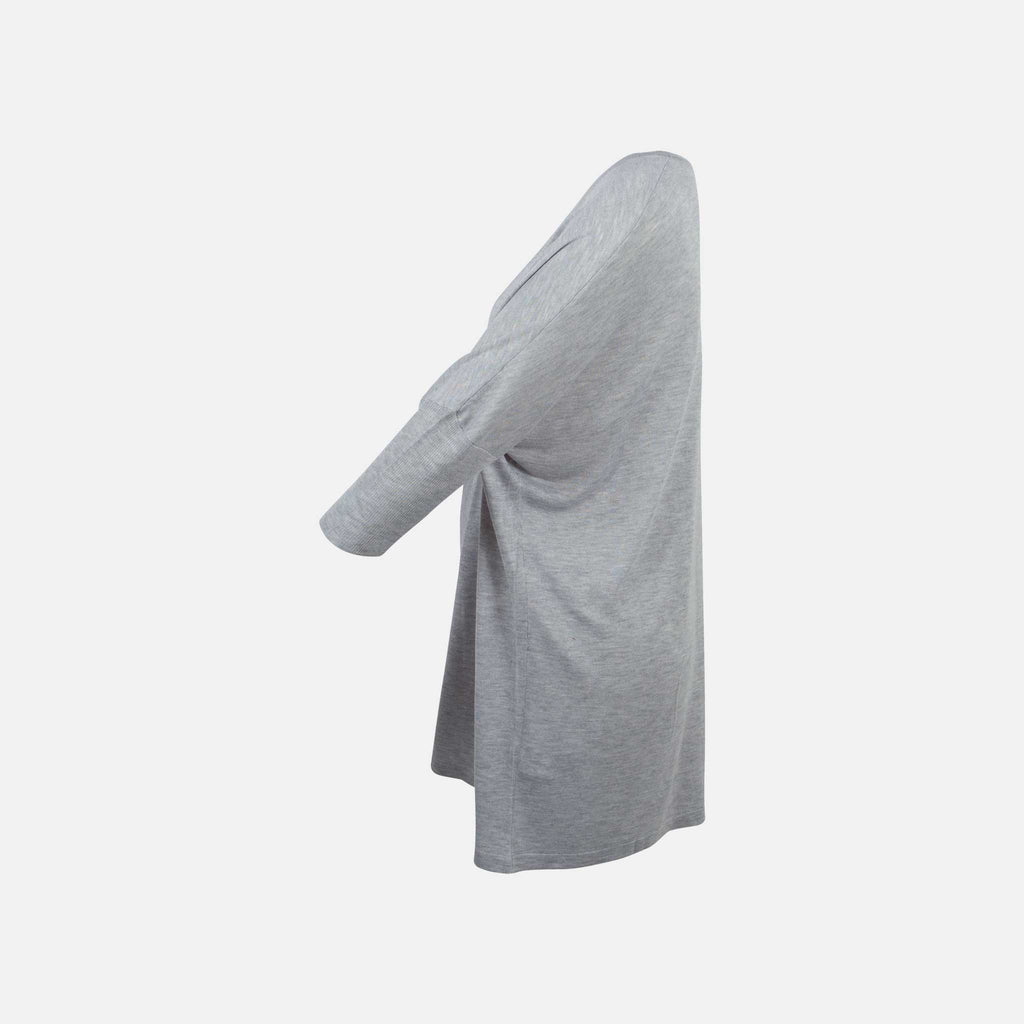 Absolut Cashmere, Cardigan lang Bamboo Seite | graumelange