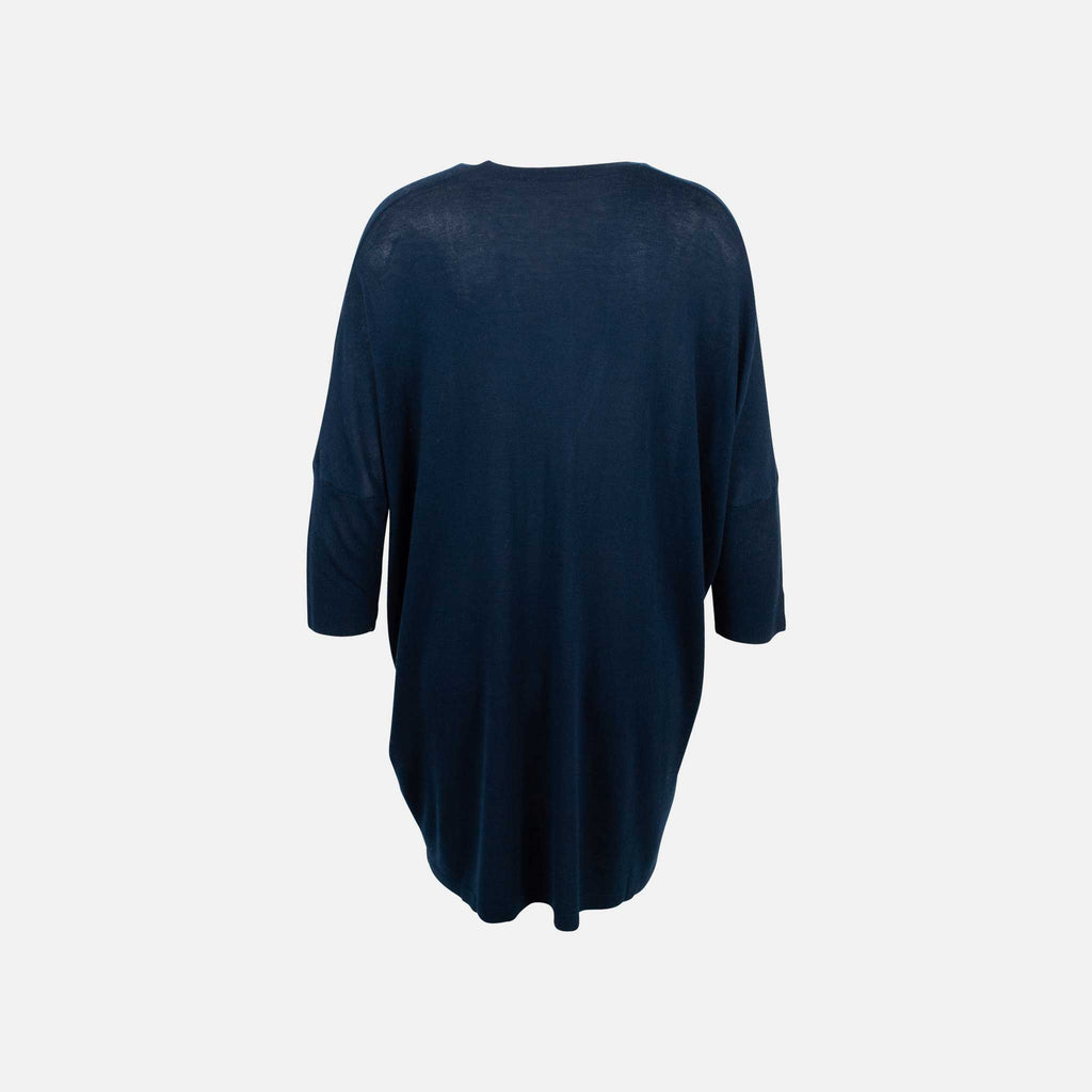 Absolut Cashmere, Cardigan lang Bamboo hinten | nachtblau
