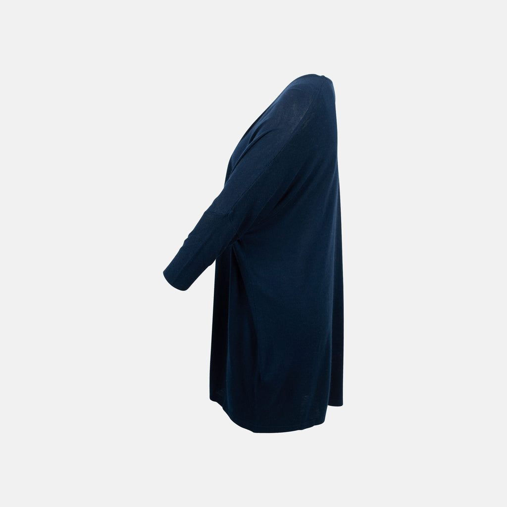 Absolut Cashmere, Cardigan lang Bamboo Seite | nachtblau