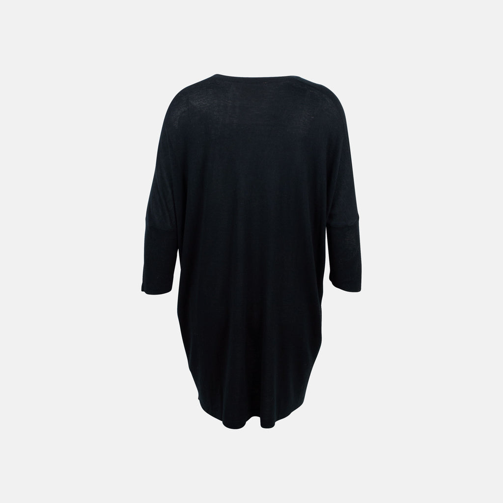 Absolut Cashmere, Cardigan lang Bamboo hinten | schwarz