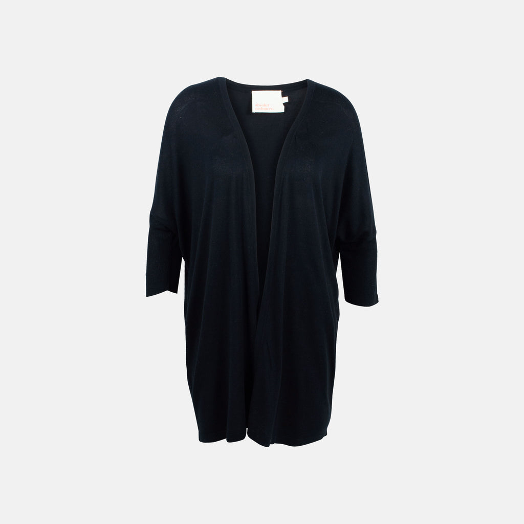 Absolut Cashmere, Cardigan lang Bamboo Vorne | schwarz