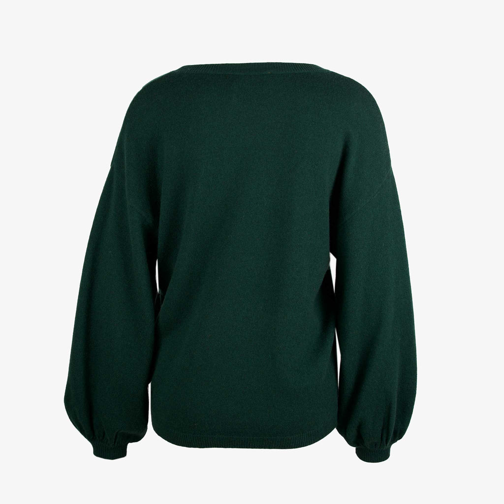Absolut Cashmere Pulli Ballonärmel | dunkelgrün