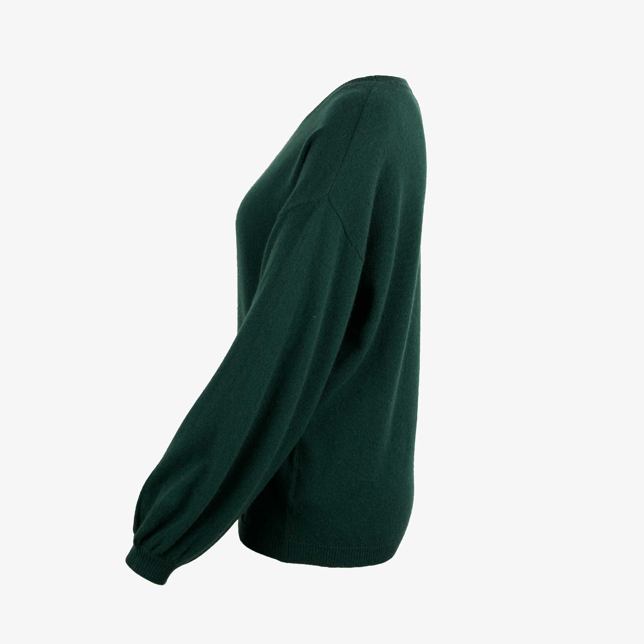 Absolut Cashmere Pulli Ballonärmel | dunkelgrün