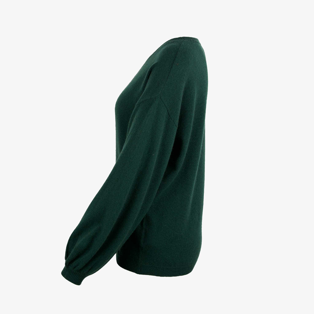Absolut Cashmere Pulli Ballonärmel | dunkelgrün