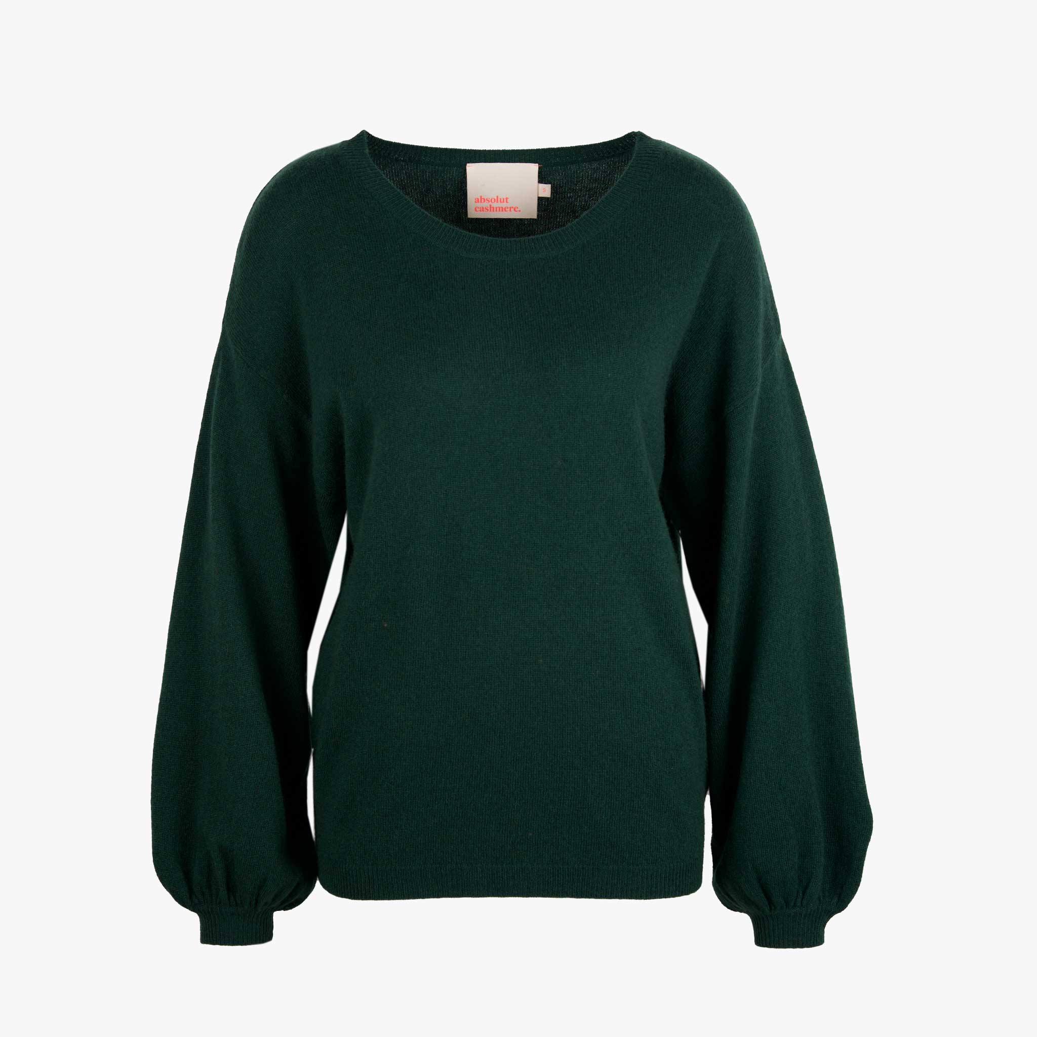 Absolut Cashmere Pulli Ballonärmel | dunkelgrün