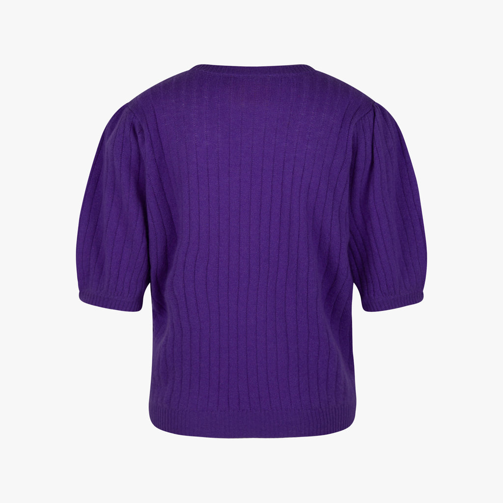Absolut Cashmere Rundhals Pulli Puffärmel | lila