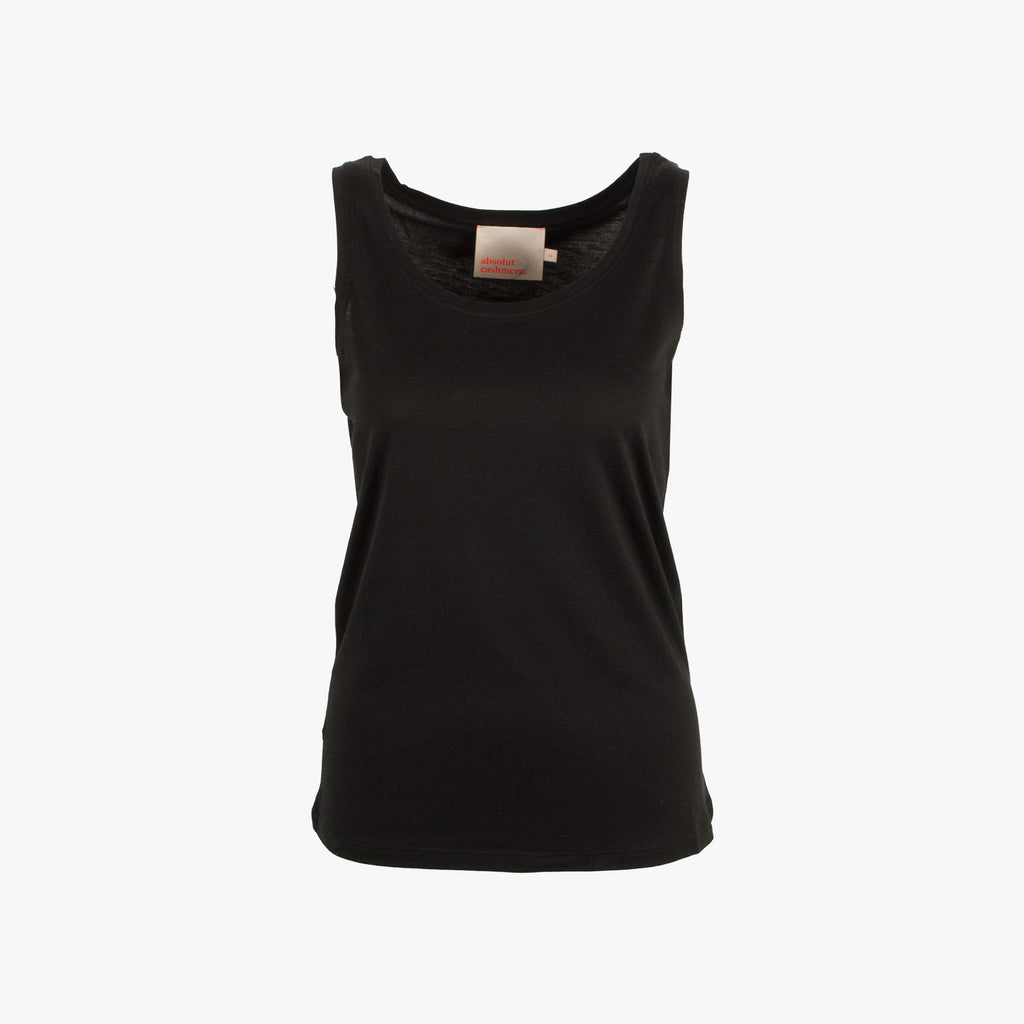 Absolut Cashmere Top uni Dauphine | schwarz