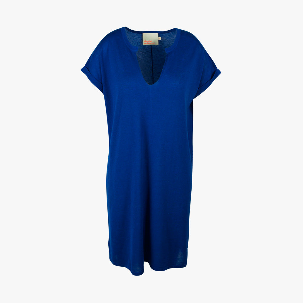 V-Kleid uni (blau, XXS) | blau