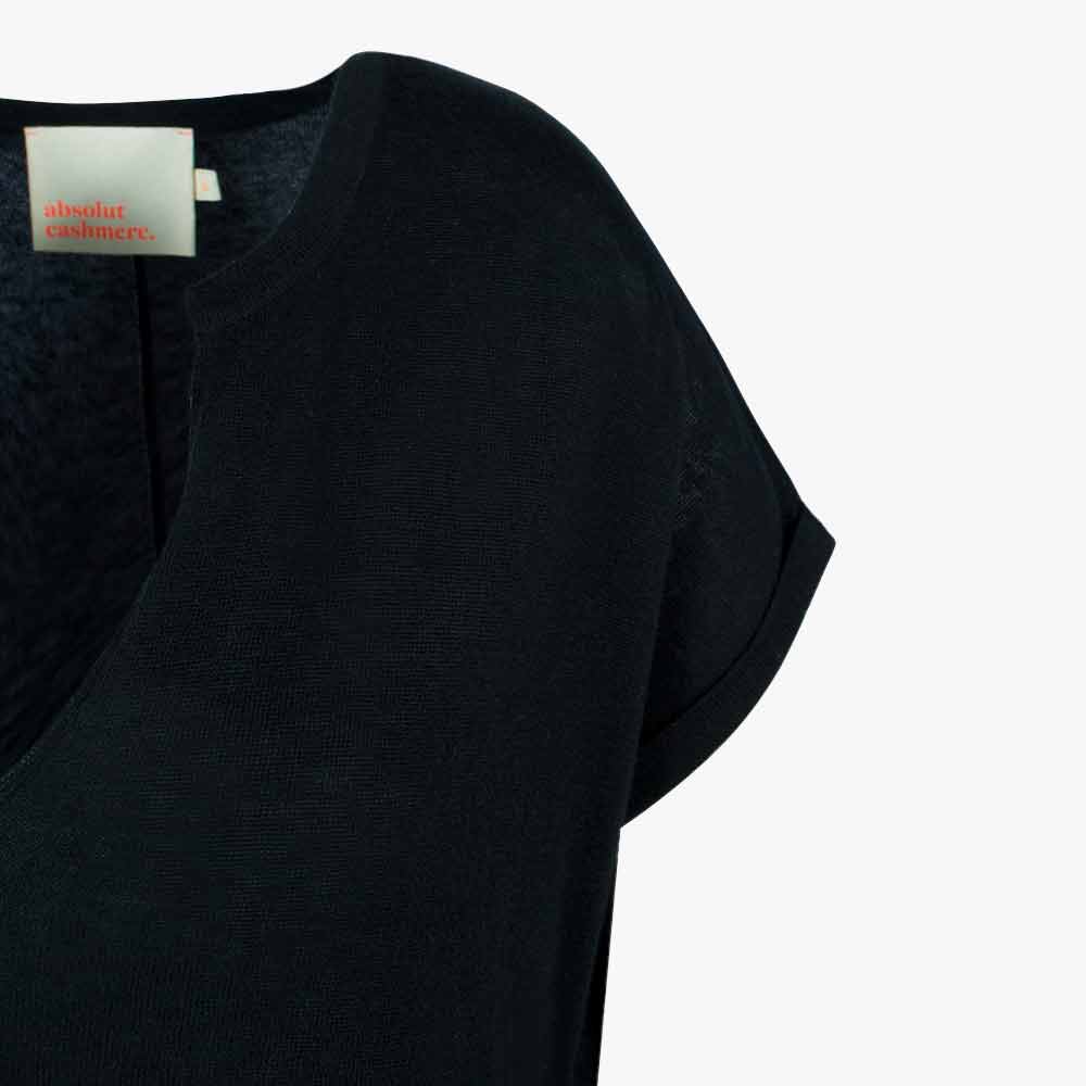 V-Kleid uni (schwarz, XXS) | schwarz