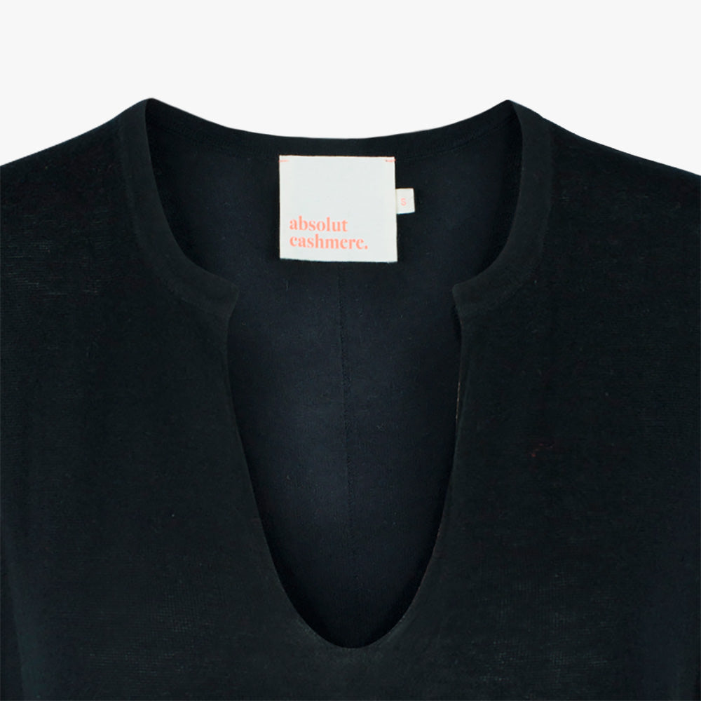 V-Kleid uni (schwarz, XXS) | schwarz