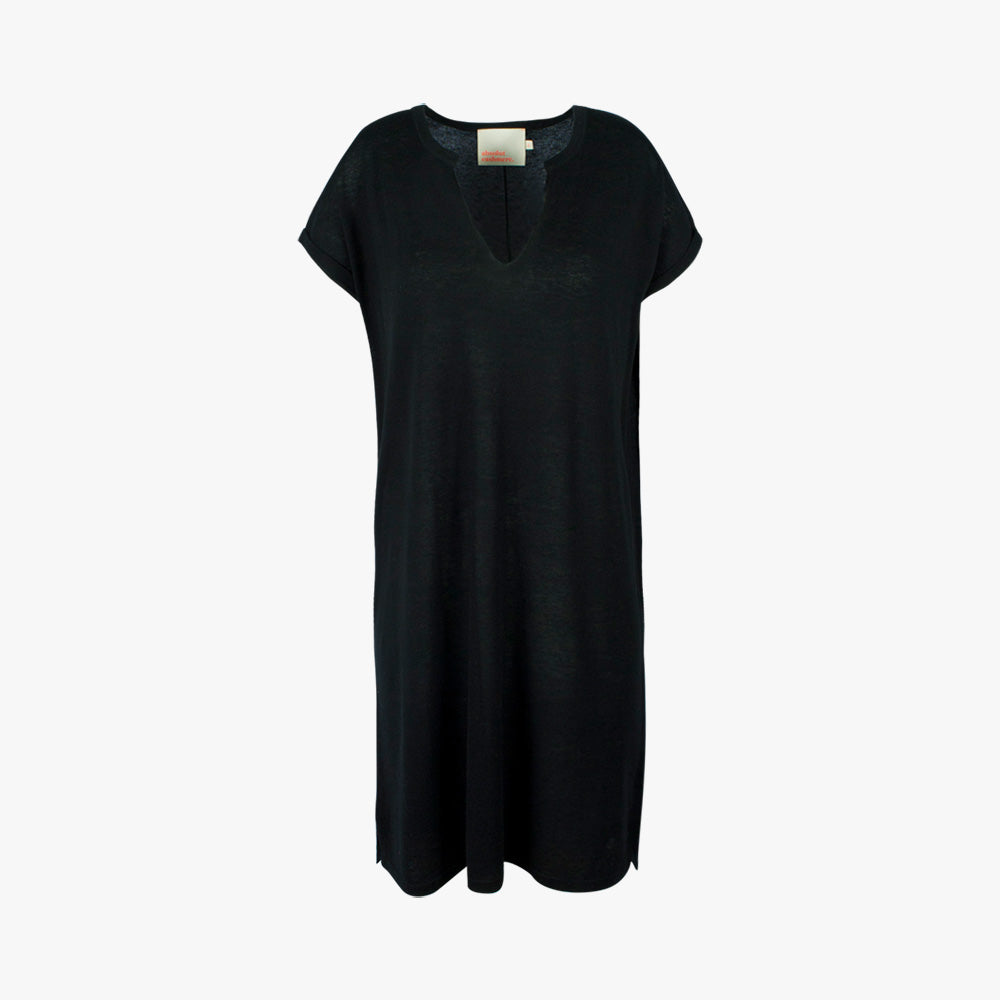 V-Kleid uni (schwarz, XXS) | schwarz