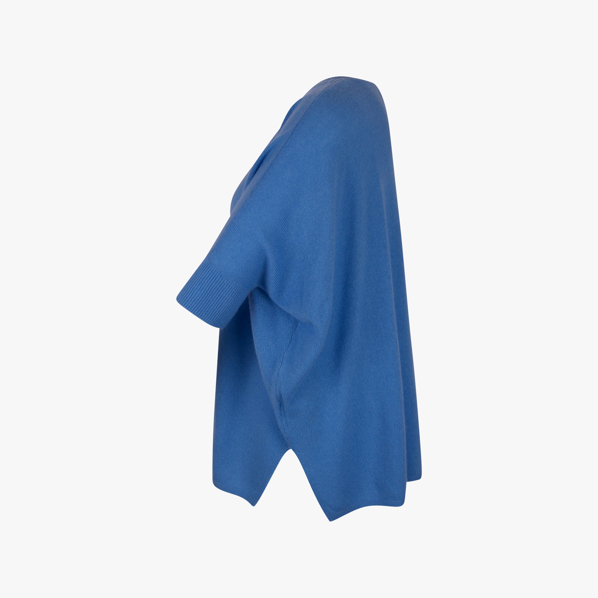 Absolut Cashmere V-Poncho-Pulli | blau