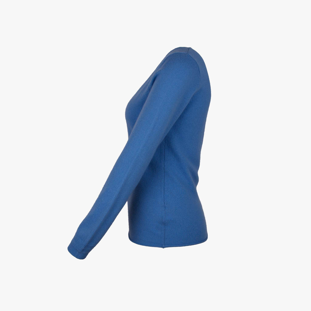 Absolut Cashmere V-Pulli Basic | blau