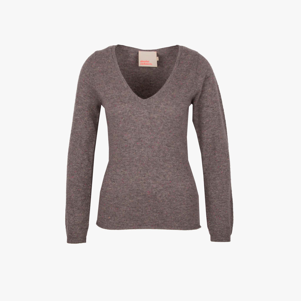 Absolut Cashmere V-Pulli Basic | grau