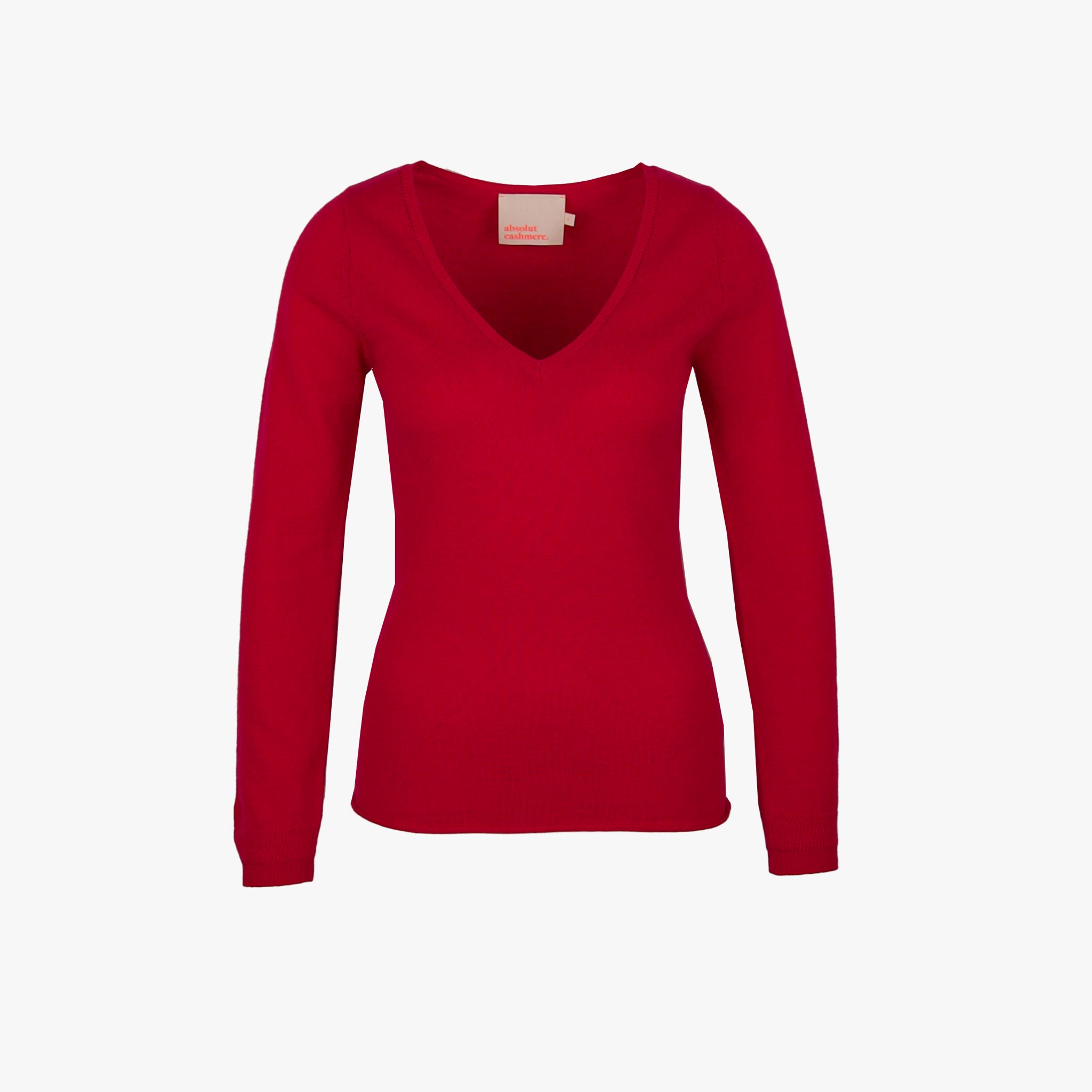 Absolut Cashmere V-Pulli Basic | fuchsia