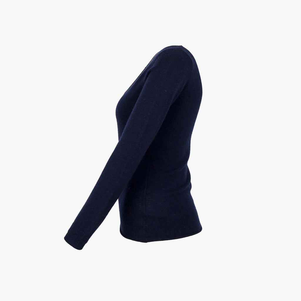 Absolut Cashmere V-Pulli Basic | nachtblau