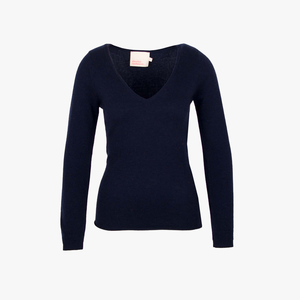 Absolut Cashmere V-Pulli Basic | nachtblau