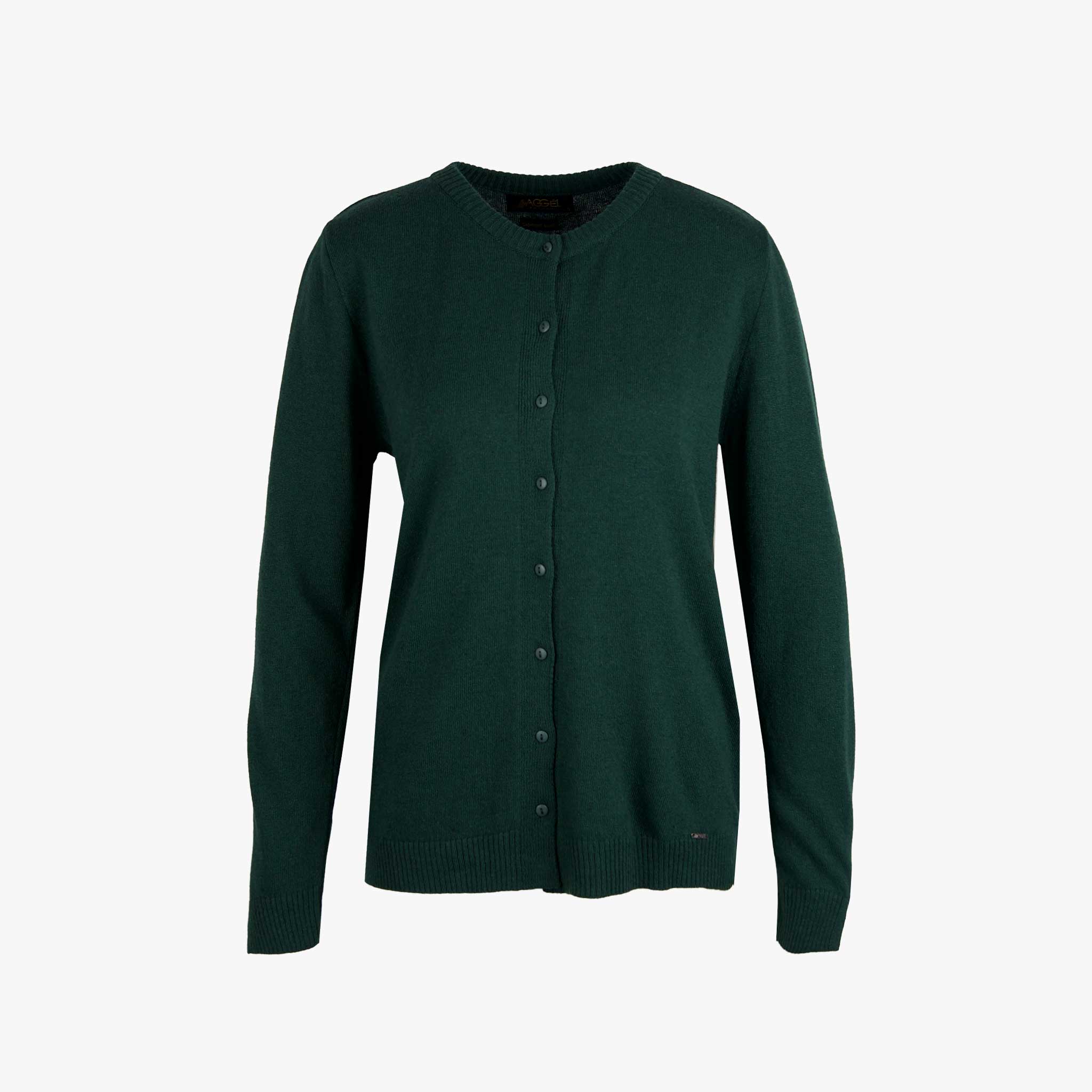 Aggél Knitwear Strickjacke uni | dunkelgrün