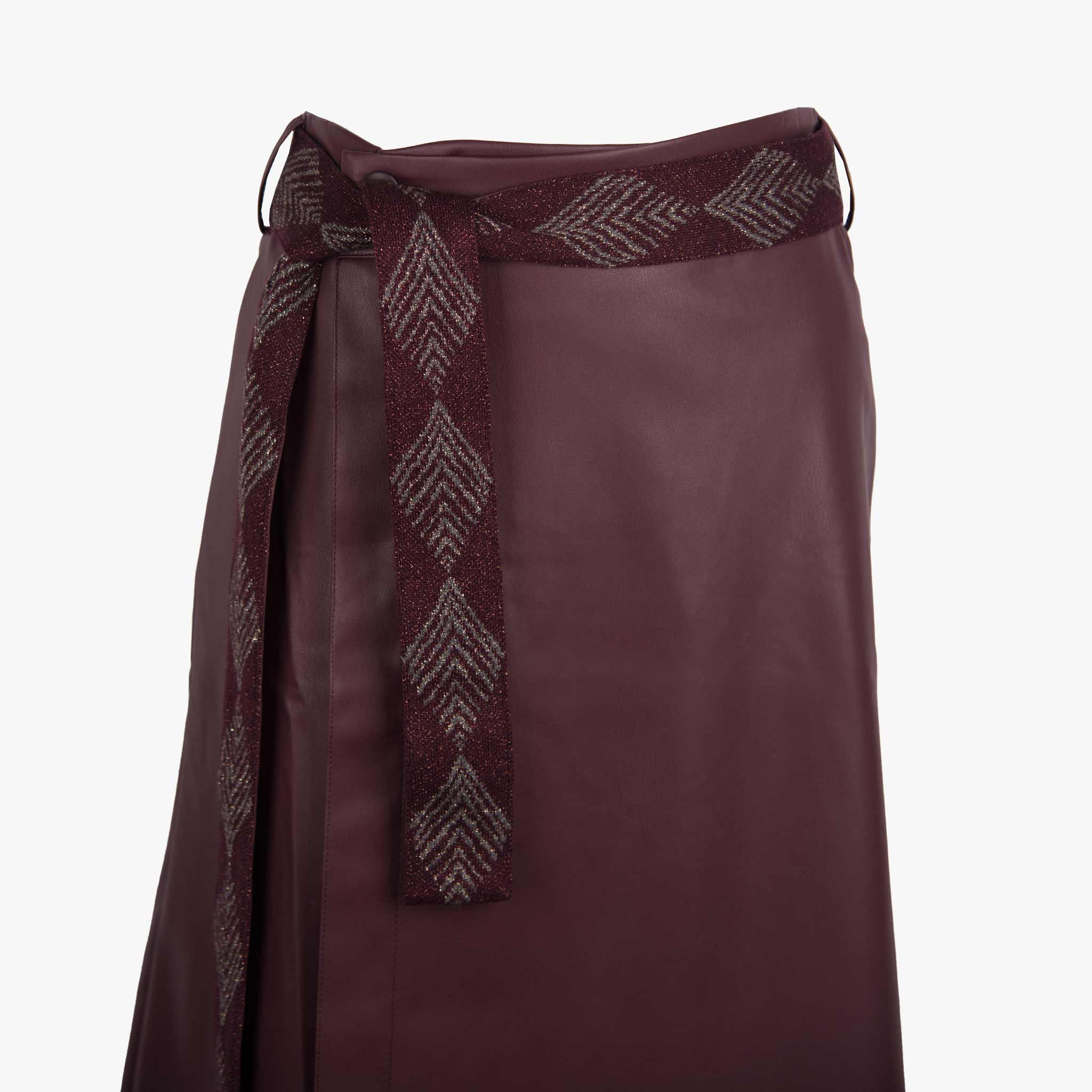 Aggel Wickelrock veganes Leder | aubergine