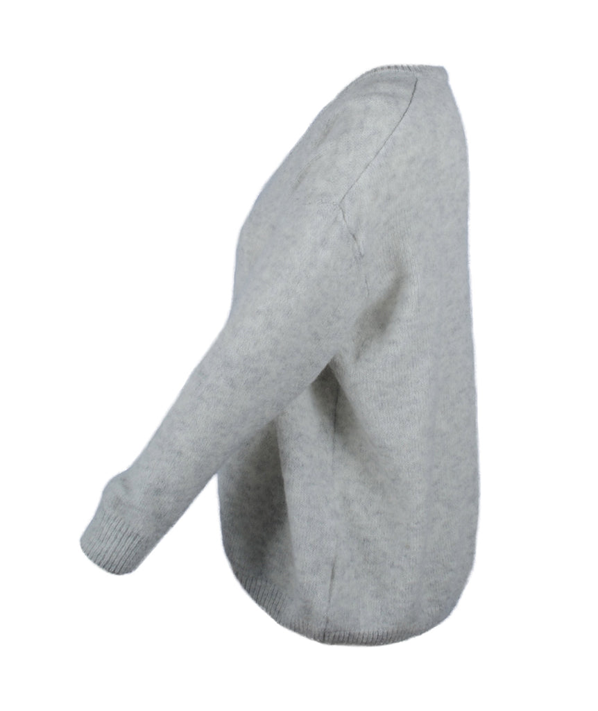 V-Pulli oversized | hellgrau