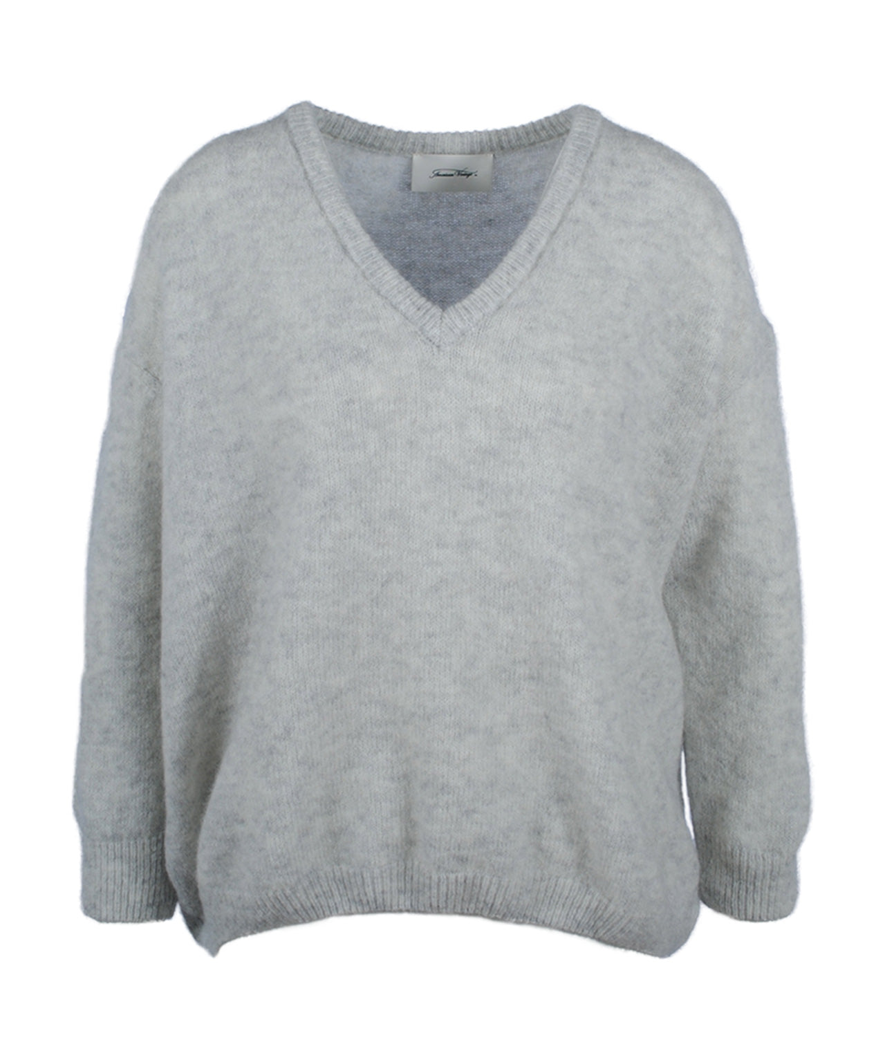V-Pulli oversized | hellgrau