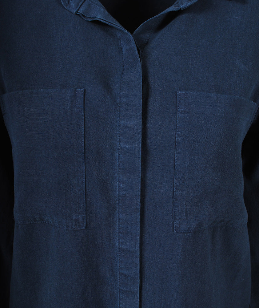 Bluse 2 Taschen | dunkelblau