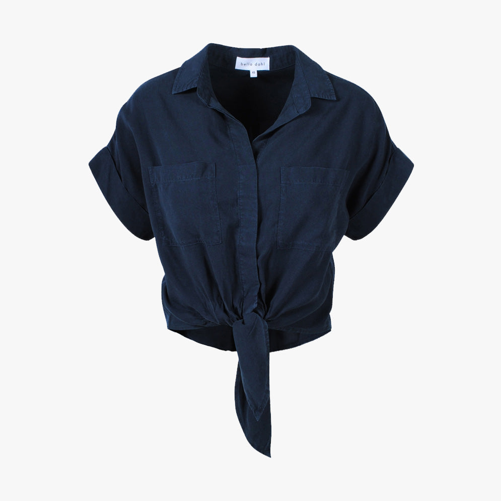 Bella Dahl 1/4 Knotenbluse | nachtblau