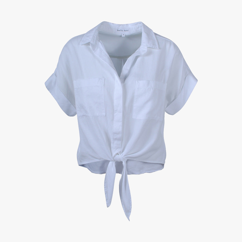 Bella Dahl 1/4 Knotenbluse | weiß