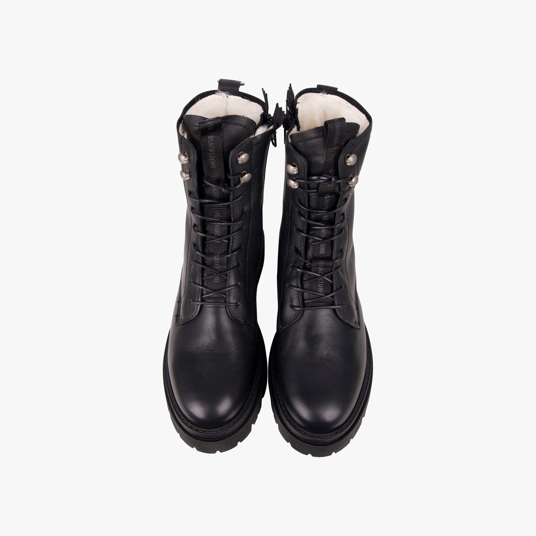 Blackstone Bootie Lammfell | schwarz