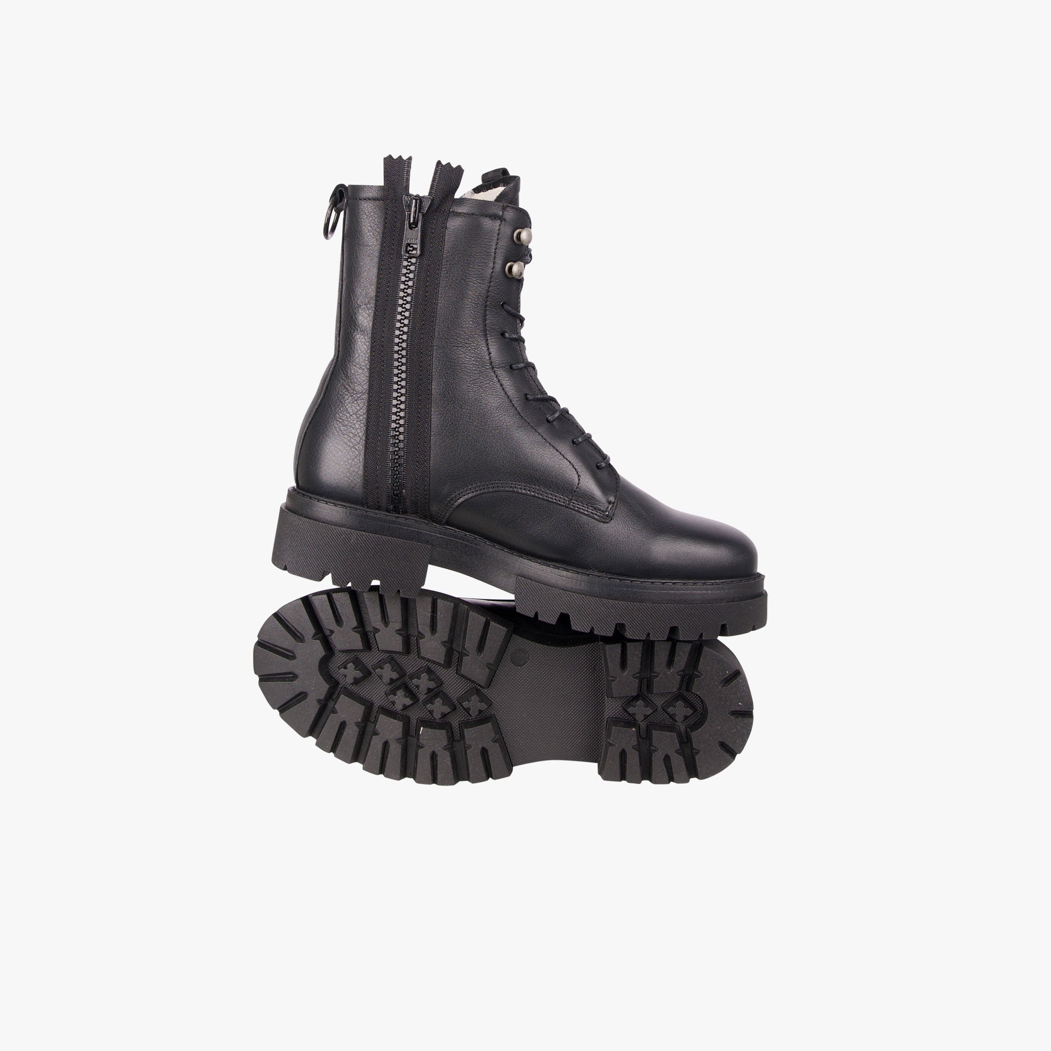 Blackstone Bootie Lammfell | schwarz