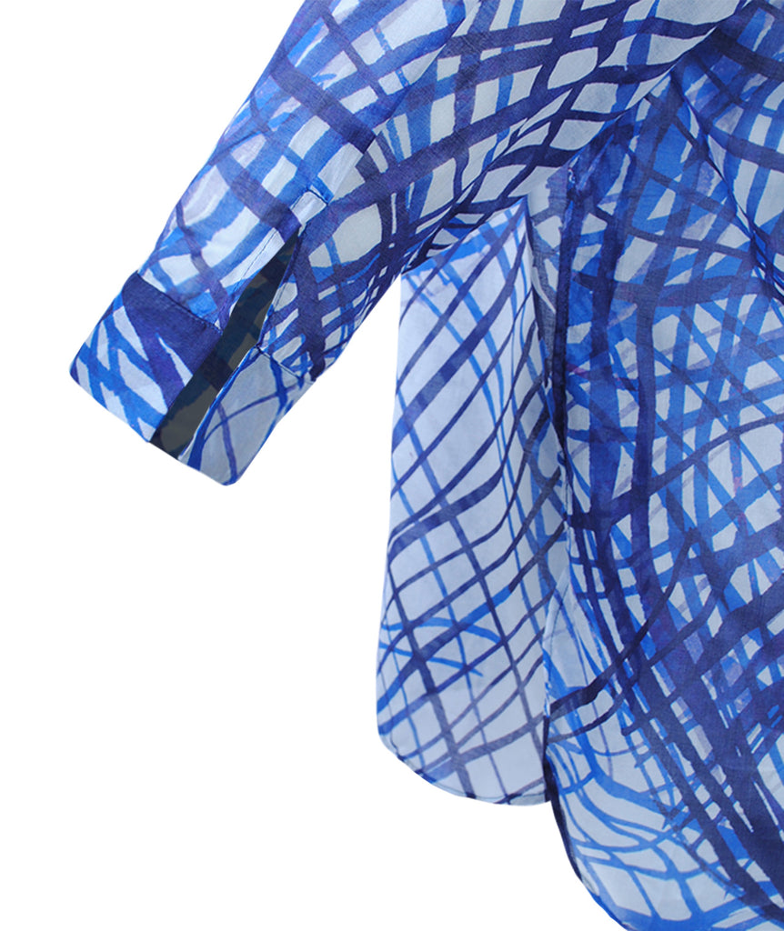Schlupfbluse Voile | blau