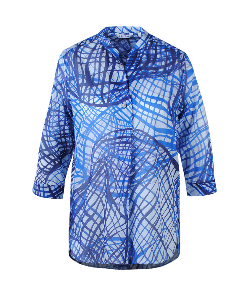 Schlupfbluse Voile | blau