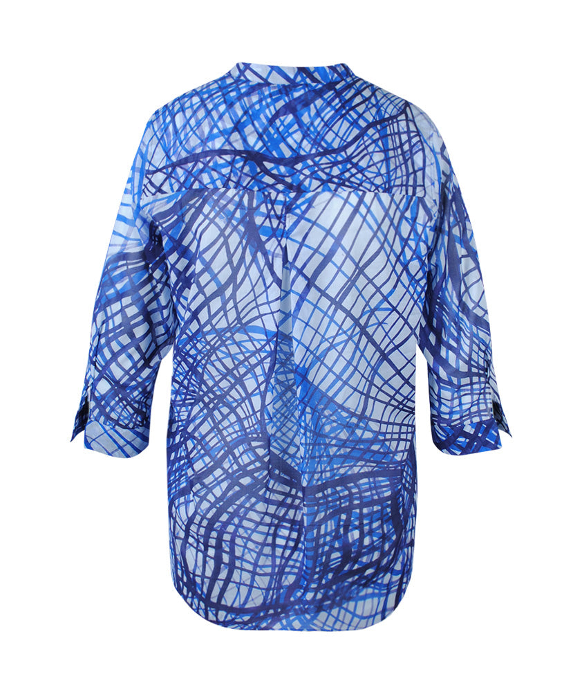 Schlupfbluse Voile | blau