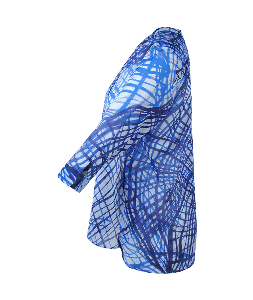 Schlupfbluse Voile | blau